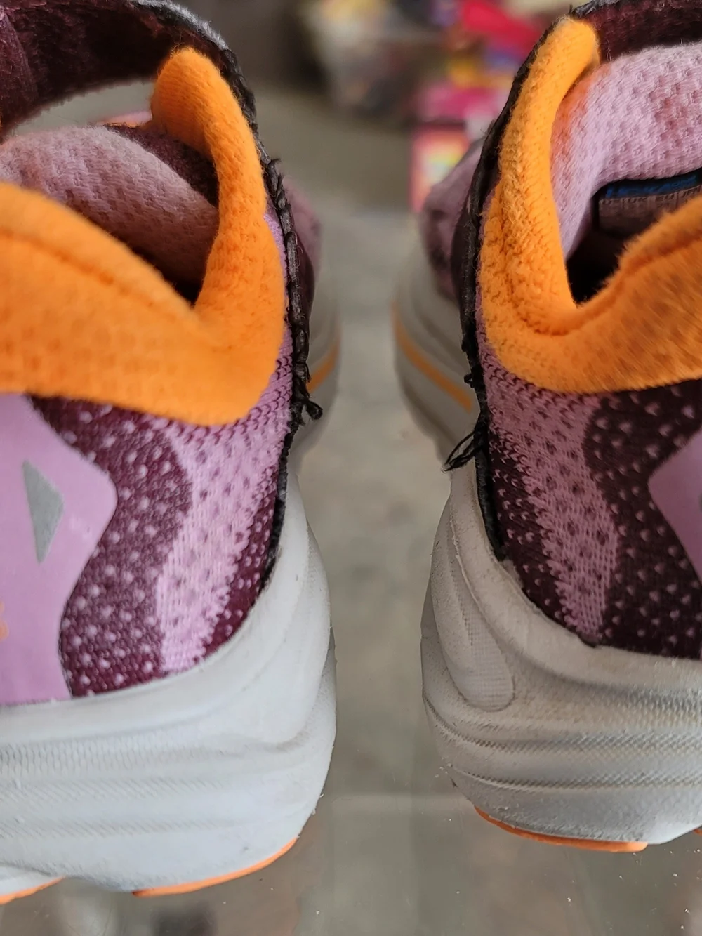 HOKA Kids' Purple and Orange Athletic Shoes